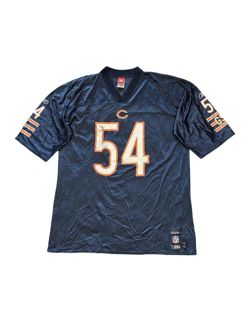 Vintage Brian Urlacher Chicago Bears #54 Reebok Authentic Jersey Men's Size 2XL